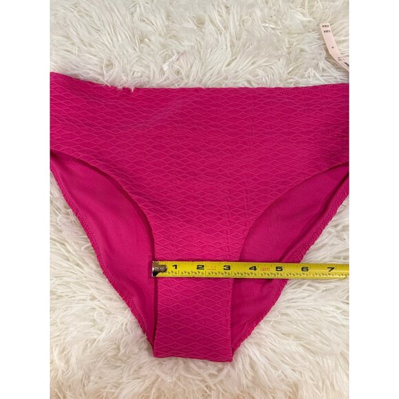 Victorias Secret Mid Rise Pink Textured Bikini Bottom S/P - Picture 10 of 10